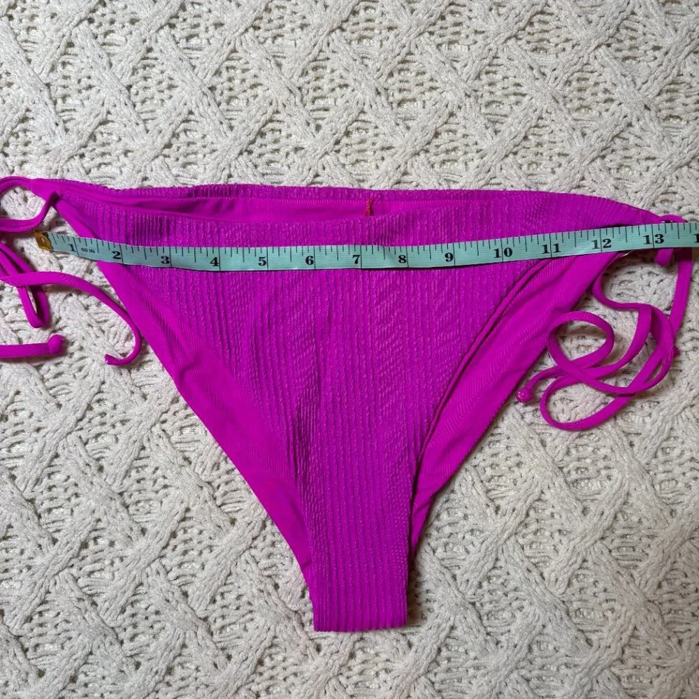 L*Space Ribbed Tie-Side Bikini Bottom Magenta Purple – XL-NWOT w/hygiene sticker